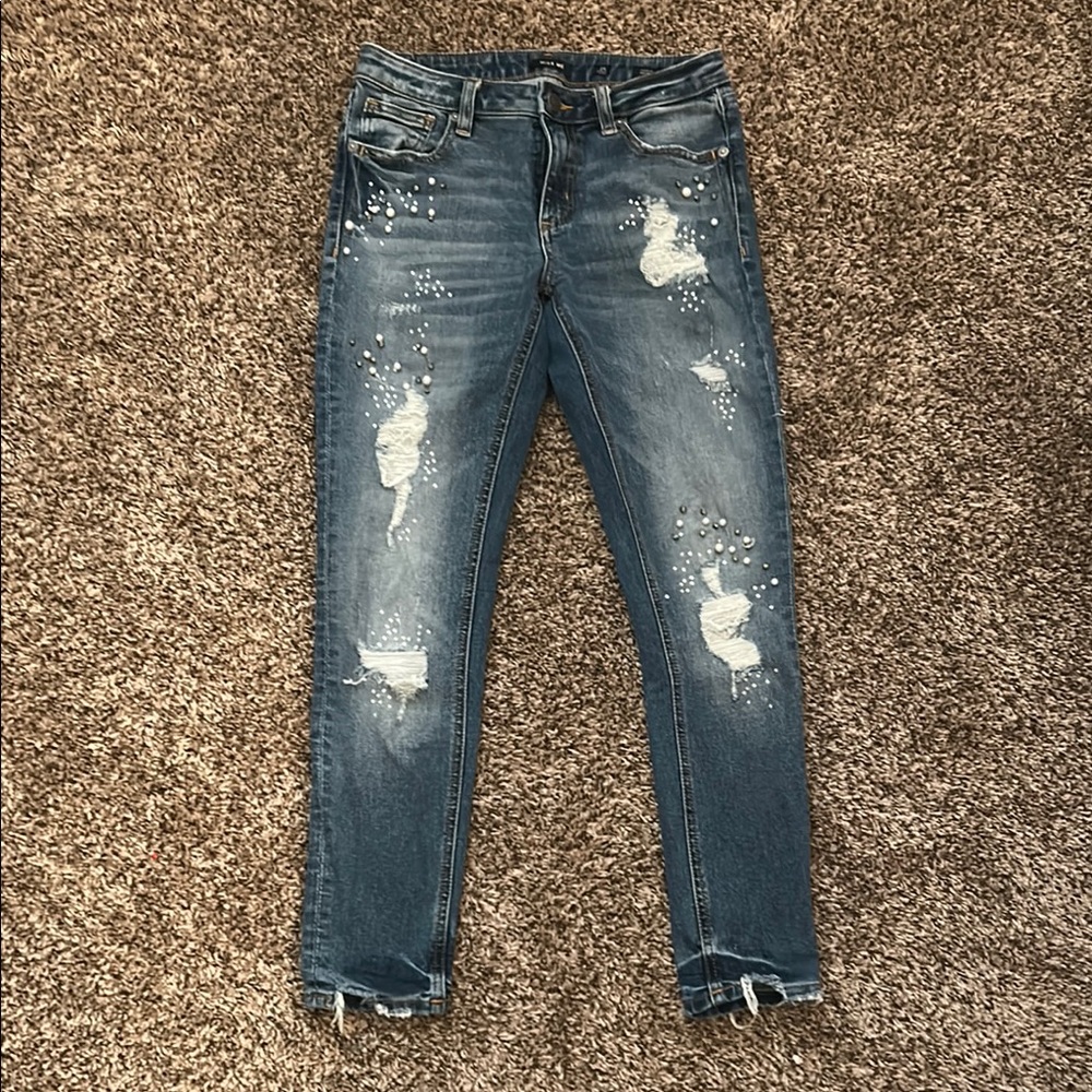 Miss Me Decorative Ankle Skinny Jeans